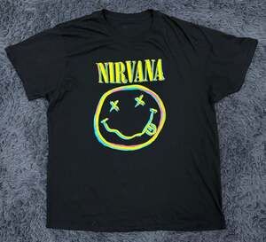 Nirvana Graphic Tee Black Short Sleeve Band Concert T-Shirt
